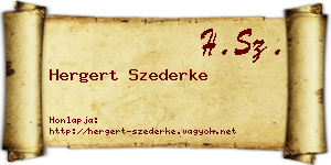 Hergert Szederke névjegykártya